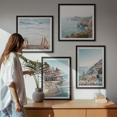Wall art set Summer pastel beach views