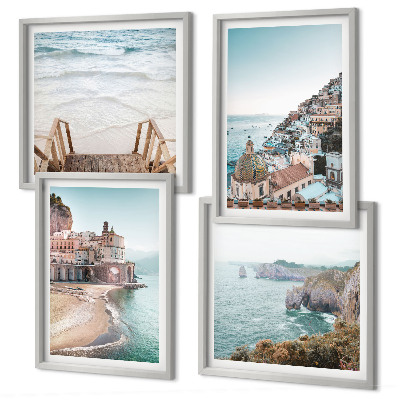 Wall art set Summer pastel beach views