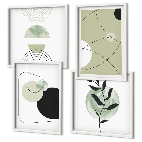 Multi-piece wall decor set Abstract shapes colors