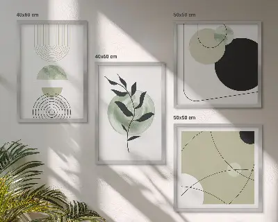 Wall art set Abstract plant motifs