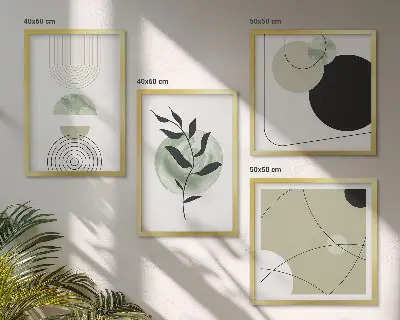 Wall art set Abstract plant motifs