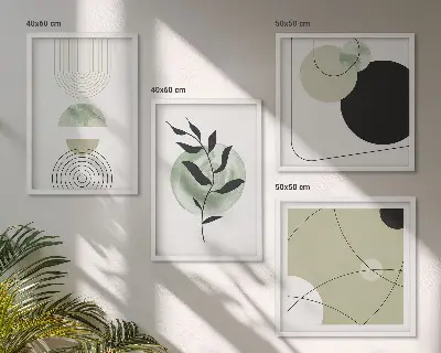 Wall art set Abstract plant motifs