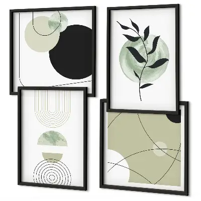 Wall art set Abstract plant motifs