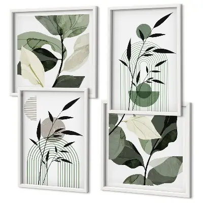 Boho plant wall art set of 4 pieces