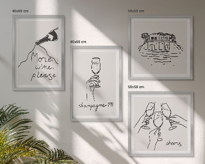 Multi-piece wall decor set Joyful moments with champagne wine