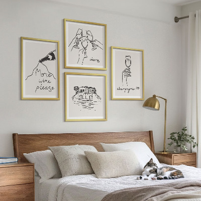 Multi-piece wall decor set Joyful moments with champagne wine