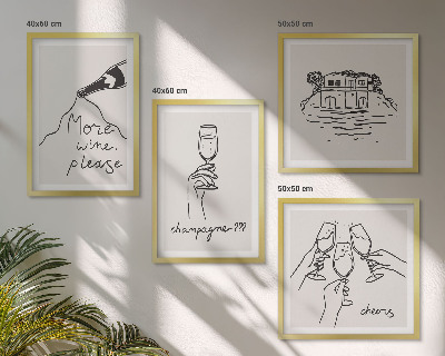 Multi-piece wall decor set Joyful moments with champagne wine