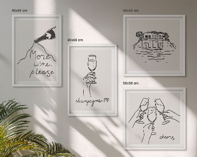 Multi-piece wall decor set Joyful moments with champagne wine