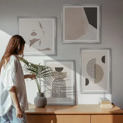 Abstract facial forms wall decor set multi-piece wall art