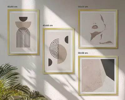 Abstract facial forms wall decor set multi-piece wall art