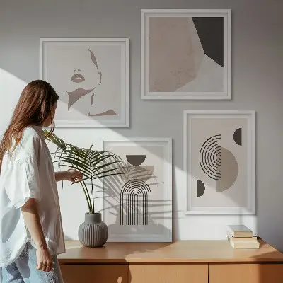 Abstract facial forms wall decor set multi-piece wall art
