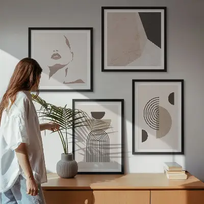 Abstract facial forms wall decor set multi-piece wall art