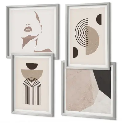 Multi-piece wall decor set Abstract facial forms