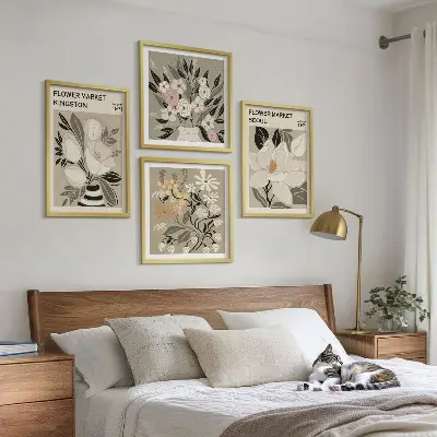Retro Flowers from Cities Around the World wall art set