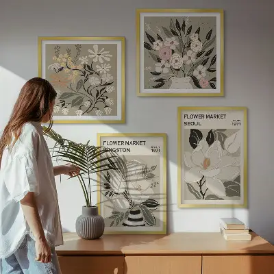 Retro Flowers from Cities Around the World wall art set