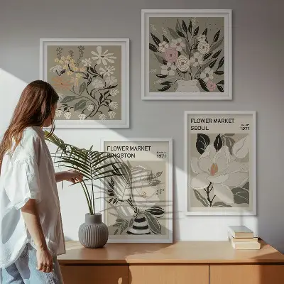 Retro Flowers from Cities Around the World wall art set
