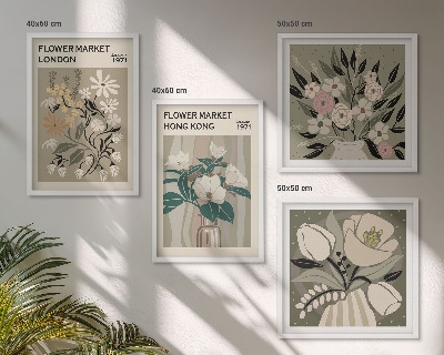Multi-piece wall decor set Floral Illustrations London Hong Kong