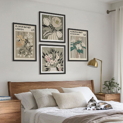 Multi-piece wall decor set Floral Illustrations London Hong Kong