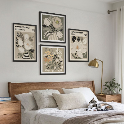 Wall art set Kingston Seoul retro flowers