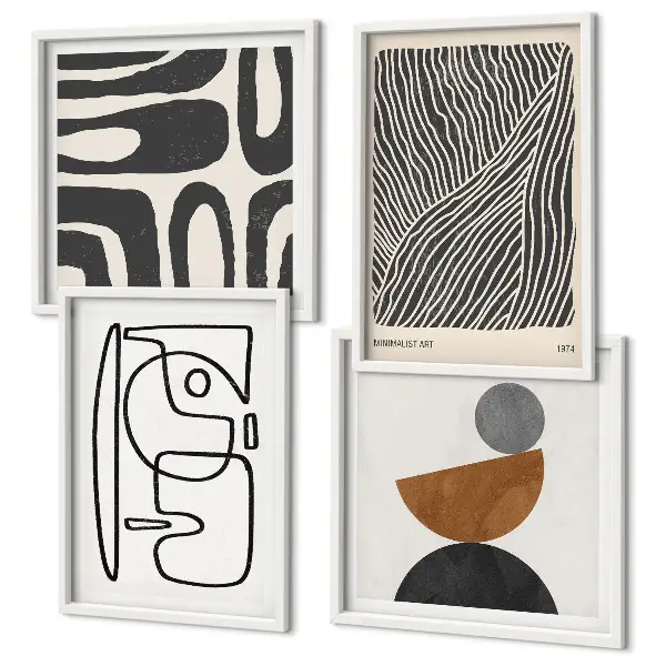 Set of 4 abstract line pattern wall art pieces set of 4 abstract line pattern wall art gallery prints