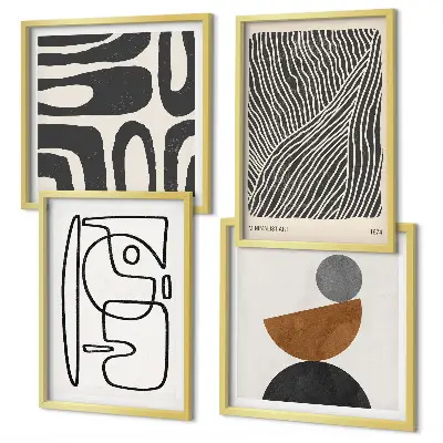 Set of 4 abstract line pattern wall art pieces set of 4 abstract line pattern wall art gallery prints