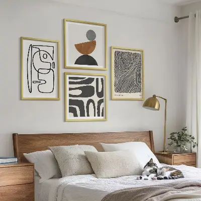 Set of 4 abstract line pattern wall art pieces set of 4 abstract line pattern wall art gallery prints