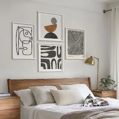 Set of 4 abstract line pattern wall art pieces set of 4 abstract line pattern wall art gallery prints