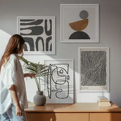Set of 4 abstract line pattern wall art pieces set of 4 abstract line pattern wall art gallery prints