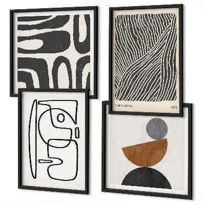 Set of 4 abstract line pattern wall art pieces set of 4 abstract line pattern wall art gallery prints