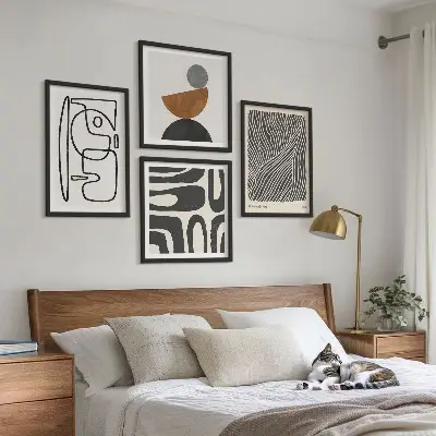 Set of 4 abstract line pattern wall art pieces set of 4 abstract line pattern wall art gallery prints