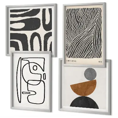 Set of 4 abstract line pattern wall art pieces set of 4 abstract line pattern wall art gallery prints