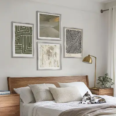 Multi-piece wall decor set Shape patterns in green