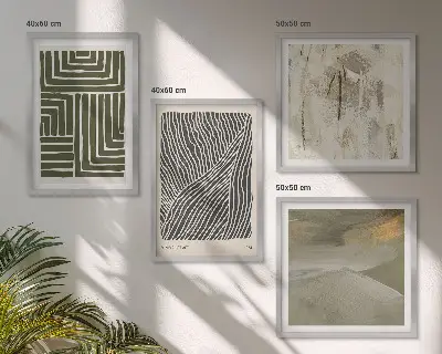 Multi-piece wall decor set Shape patterns in green