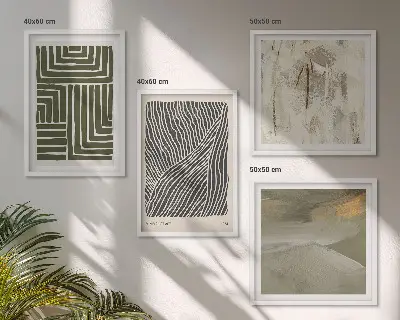 Multi-piece wall decor set with green shape patterns