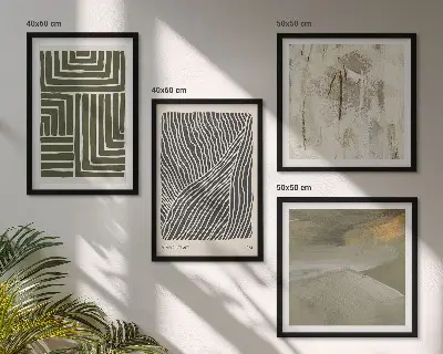 Multi-piece wall decor set Shape patterns in green