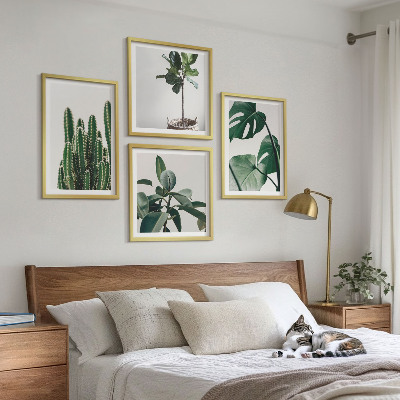 Set of 4 wall art pieces Tropical plants aesthetics