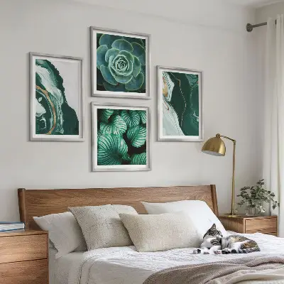 Abstract Succulent Leaf Wall Decor Set multi-piece art panels