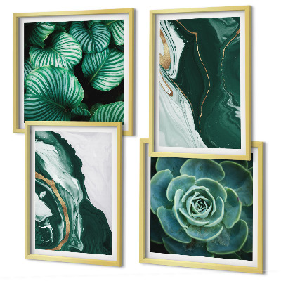 Multi-piece wall decor set Abstract Succulent Leaf Patterns