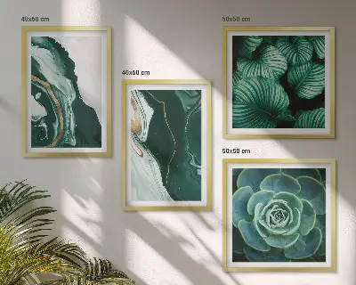 Abstract Succulent Leaf Wall Decor Set multi-piece art panels
