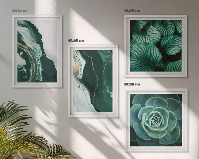 Abstract Succulent Leaf Wall Decor Set multi-piece art panels