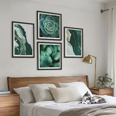 Abstract Succulent Leaf Wall Decor Set multi-piece art panels