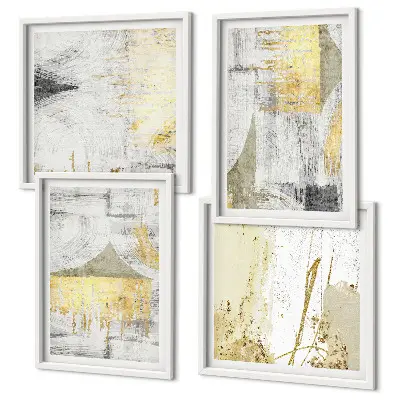 Wall art set with abstract minimalist patterns
