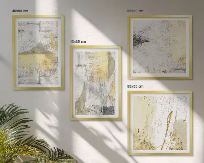 Wall art set with abstract minimalist patterns