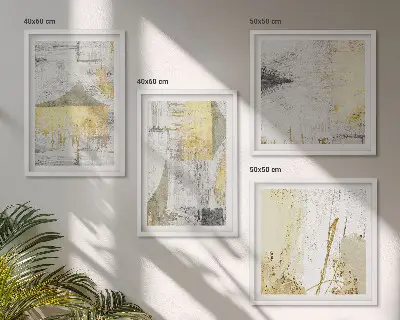 Wall art set with abstract minimalist patterns