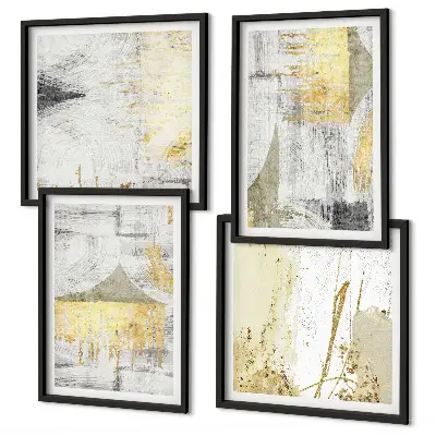 Wall art set with abstract minimalist patterns