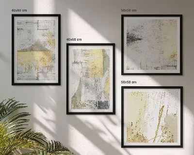 Wall art set with abstract minimalist patterns