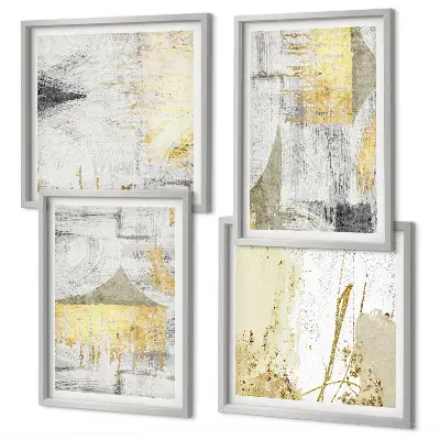 Wall art set with abstract minimalist patterns