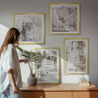 Multi-piece wall decor set Abstract patterns white brown