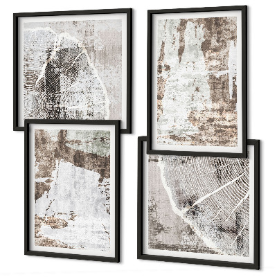 Multi-piece wall decor set Abstract patterns white brown