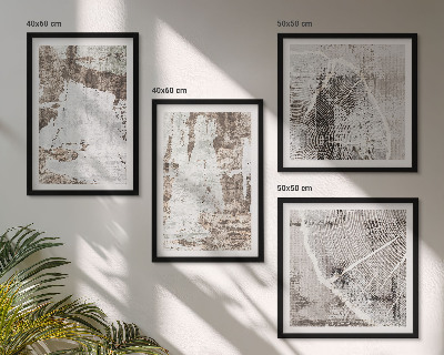 Multi-piece wall decor set Abstract patterns white brown